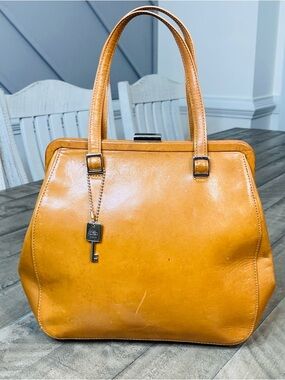 Vintage Fossil Italian Leather Handbag Handcrafted Leather Purse 75082